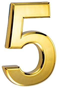 3in 3D Mailbox Numbers house numbers Adhesive door number Waterproof Address Numbers front door number Stickers for House Mailbox home address numerals (Gold 5)