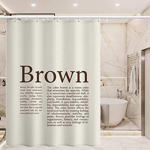 Duschrollo für Badewanne, Duschvorhang Wasserdicht Farbbeschreibung Polyester Braun Beige Shower Curtain Set 80x180cm(31 W x 71 H)