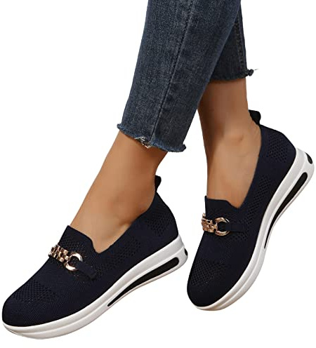 Sneakers Eleganti Donna Ortopediche Bianche Vintage - Running per Palestra e Fitness