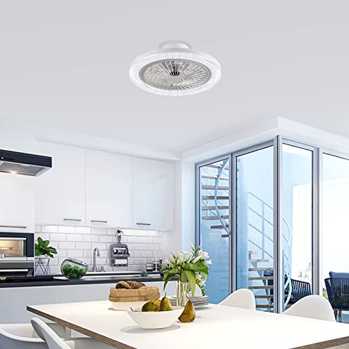 KEVO Ventilateur de plafond avec éclairage Φ48cm moderne Smart LED Plafonnier Ventilateur de plafond avec lampe et télécommande pour salon chambre [Classe énergétique A++