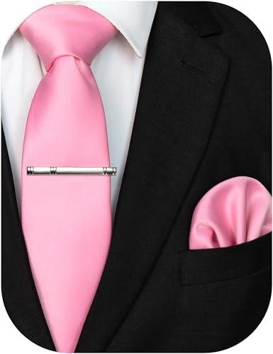 JEMYGINS Corbata de Hombre con Superficie Mate que incluye Pañuelo y Alfiler de Corbata