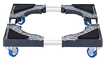 Verstellbarer Waschmaschinensockel, multifunktionaler beweglicher Sockel mit 4 x 2 Feststellrädern, Waschmaschinensockel, verstellbarer Trockner und Sockel, Länge/Breite 42–65 cm, Kühl-/Gefr