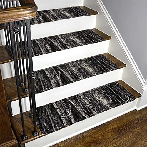 Set di 6 tappetini antiscivolo per scale in legno per interni, 20,3 x 69,8 cm, antiscivolo