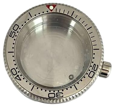 NLNKDTDPAK 42 mm rund burk klockfodral Passar for NH35 NH36 4R35 4R36 urverk i rostfritt stål Safirglasklocka(SUB12 Dot Red Steel)