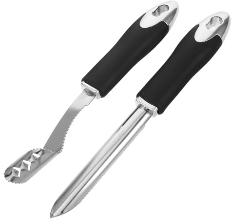 PACKOVE Descorazonador de Jalapeños de Acero Inoxidable 2 Piezas Cabezal Acanalado y Borde Dentado para Cocina, Herramienta para Extraer Semillas de Pimientos y Pepinos, Uso Doméstico