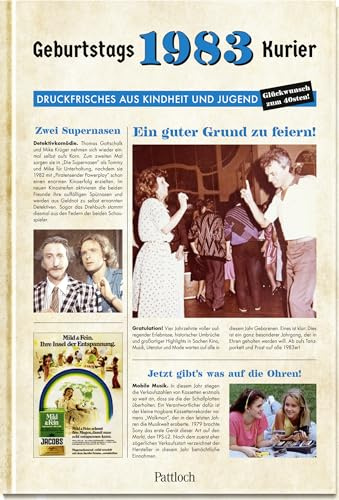 1983 - Geburtstagskurier: Druckfrisches aus Kindheit und Jugend | Originelle Geschenkidee zum 40. Geburtstag (Geschenke für runde Geburtstage 2023 und Jahrgangsbücher)