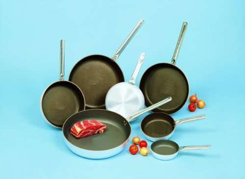 Padella Padella di alluminio rivestito in Teflon padella 24 cm di diametro in acciaio inox con manico freddo