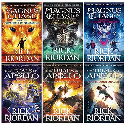 Rick riordan Trials of apollo and Magnus chase collection 6 books set