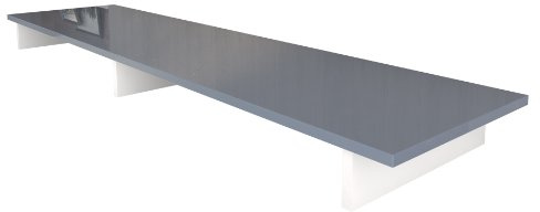 Vladon TV-Aufsatz Game, Made in Germany, Aufsatz für TV-Boards zur Erhöhung, Weiß matt/Grau Hochglanz (138,5 x 9,5 x 34,5 cm)