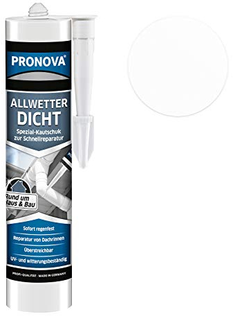 Pronova Allwetterdicht Dachdichtstoff zur Reparatur und Abdichtung von Löchern, Rissen sowie Dehn- und Anschlussfugen im Außen- Dach- und Fassadenbereich 300 ml, Transparent