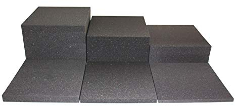 Prosanvita Stuhlkissen Schaumstoff-Zuschnitt 40x40 4 cm Höhe, für Sitzbank-, Stuhl-Auflage, Sitzkissen, Polster, Farbe weiß-Hellrosa