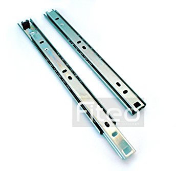 GTV 27mm Ball Bearing Drawer Runners/Slides - 350mm Silver Stainless Steel Side Mount