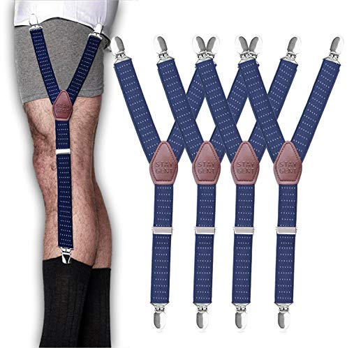 STAY GENT 2 Paar(4 Stück) HemdHalter Shirt Stays Y style Herren - Damit das Hemd in der Hose Bleibt, Marine