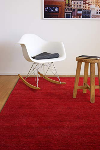 floor factory Gabbeh Teppich Karma rot 80x150 cm - handgefertigt aus 100% Schurwolle