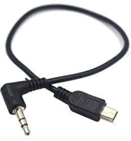 Duttek Mini USB Male Microphone Adapter to 3-Pole 3.5mm DC Male AUX Audio Jack Cable-0.3m/Black