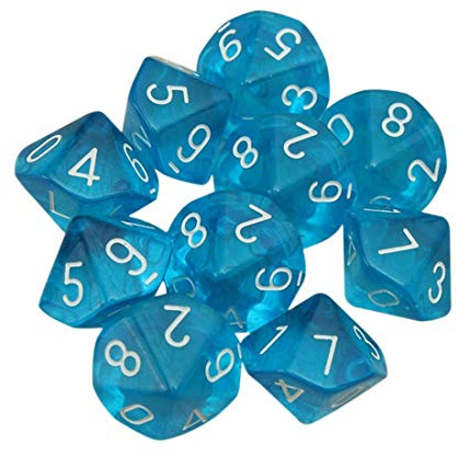 Polyhedral Dice Set, 10 Pack for DND, MTG, RPG, Dungeons and Dragons Dice Game, Table Games, Acrylic Dice
