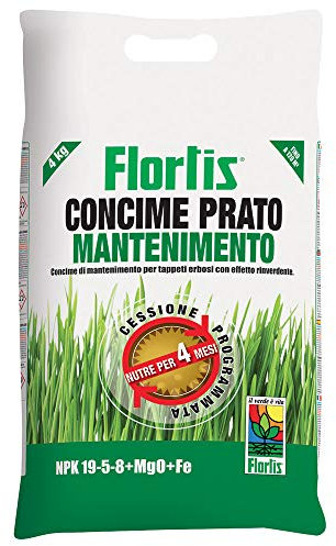CONCIME GRANULARE PRATO MANTENIMENTO 4 KG FLORTIS PROTEZIONE CONCIME PIANTE GIARDINO