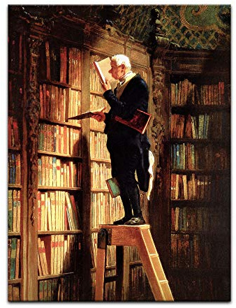 Bilderdepot24 Kunstdruck Poster - Carl Spitzweg Der Bücherwurm 60x80 cm ca. A1 - Alte Meister Bild ohne Rahmen