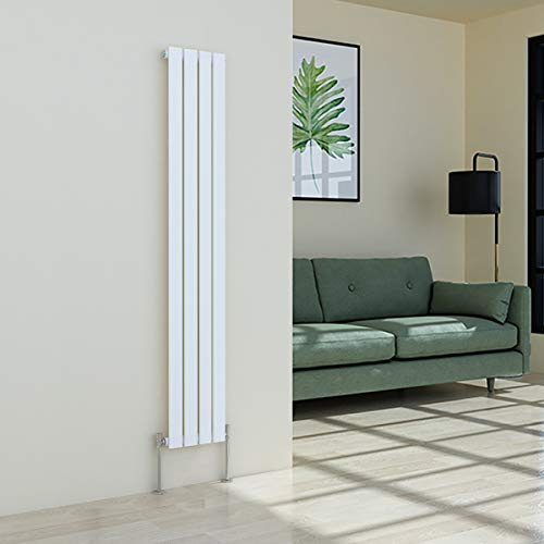 Warmehaus Vertical Designer Radiator Flat Panel Modern Heating Single White Radiator 1600 x 274mm