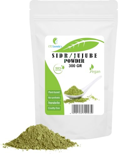 SIDR / azufaifa en polvo - SIDR (JUJUBE) - 300 Gr Un polvo de plantas limpiador natural | Apto para todo tipo de cabello, incluido cabello fino, | 100% puro y natural