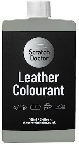 Scratch Doctor Leather Colourant Restore & Repair Leather Faux Vinyl Paint for Furniture Sofas Car Seats Shoes Handbags (Light Grey, 100ml)