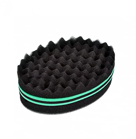 Curl Twist Haar Schwamm Große Löcher Doppelseitige Kamm Wave Binsel Dreads Sperren Afro Curling Spule Care Tool Bonushaar (grün)