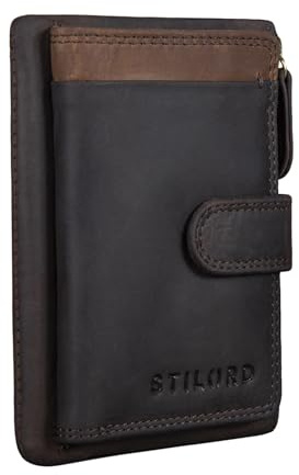 STILORD Garrett 2-in-1 Geldbörse und Schlüsseltasche Leder Damen und Herren Kartenetui Portemonnaie mit Schlüssel-Fach klein EC Schlüsseletui Slim Wallet RFID Schutz Farbe:schwarz