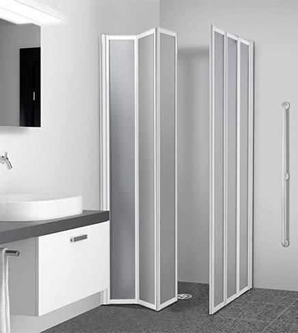 Box doccia cm.80x100, 3+3 pannelli pieghevoli, lastre acrilico per disabili