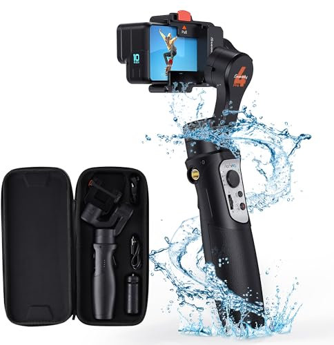 hohem iSteady Pro4, Camera Gimbal Stabiliser Compatible with GoPro 13/12/11/10/9/8/7/6, IPX4 Waterproof, Bluetooth Control, 3 Axis Gopro Gimbal for Osmo Action/Insta360 One R and Other Action Cameras