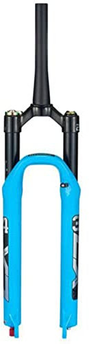 ZECHAO Rebound Anpassen MTB Luft-Federgabel,26/27,5/29 Zoll Air Supension Frontgabel 120mm Federweg Schnellspanner 9mm 1-1/2 Scheibenbremsgabel Fahrrad Federgabel (Color : Blue, Size : 27.5inch)