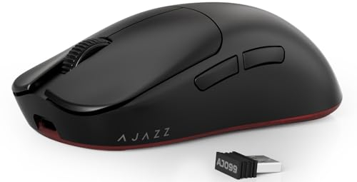 AJAZZ AJ099 SUPERLICHT Kabellose Gaming-Maus,Ultraleicht (56g),PixArt Sensor PAW3311, 12000 DPI, 2.4G/USB-C Wired Gaming-Mäuse,6 Programmierbare Tasten,200 Battery Life,für PC/MAC/PS4/XBOX – Schwarz