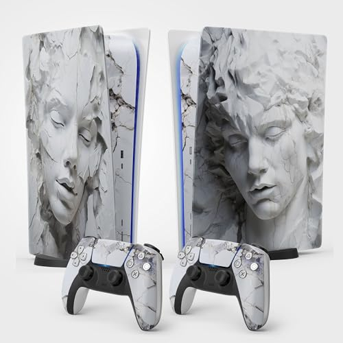 PS5 ARSHAM Style Sticker, Aufkleber für Playstation 5, Konsole und Controller, Standard Edition Digitale, Marmor Skin (2 Controller)