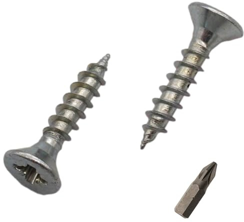 SKIR'CO (1400 pezzi) Viti per Legno 3,5 x 18 mm in Acciaio Zincato, Testa Svasata Pozidriv, Viti per Truciolare, PZ Completamente Filettata
