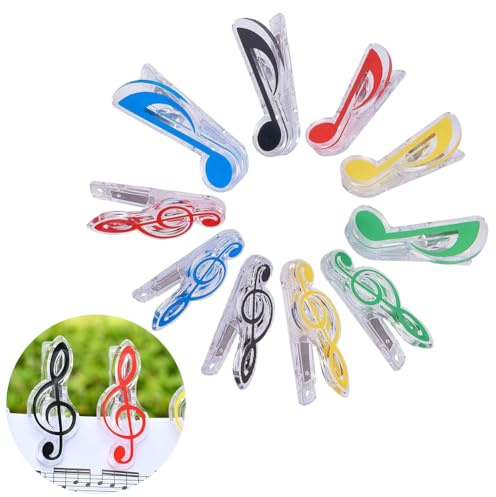 Notenklammern, Buch Seite Clip, Musik Hinweis Clip, 10 Stück Klammern für Notenständer, Klavierklammern, Notenhalter Dekorative, für für Noten Buchseiten Klavier Gitarre Violine