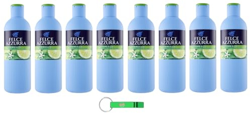 Felce Azzurra Bagnodoccia Fresco - 8 panni per il corpo, gel doccia con fiori di bergamotto e cedro, profumo inconfondibile, idrata la pelle 650 ml + portachiavi Beni Culinari