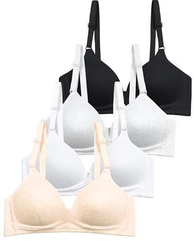 SALIA GIRL Soft Padded Bras for Girls & Teens 12-14, No Wires Cotton Developed Training Bra, 34
