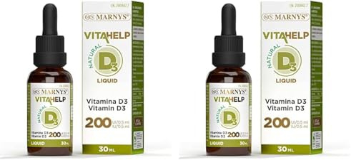 Marnys Vitamina D Líquida, Favoreciendo la Salud Ósea En Todas Las Edades, Botella con Pipeta 30 Ml 80 g (Paquete de 2)