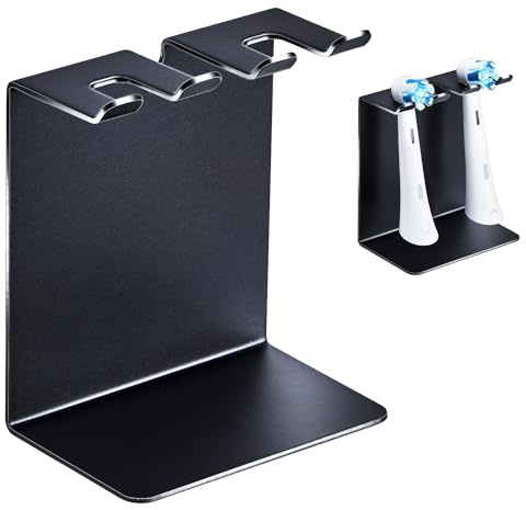 GGQ Elektrische Zahnbürste Halters, Zahnbürstenhalter, Aufsteckbürsten Halterung, Elektrische Zahnbürstenköpfe Halter Organizer, Bürstenkopf Halter Desktop oder Wand Ohne Bohren (Schwarz, Klein)