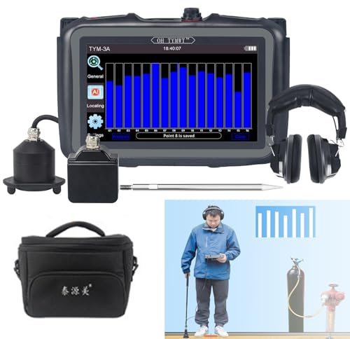 Detector de fugas de agua: sensor geófono inteligente para detección de fugas en tuberías subterráneas con auriculares, herramienta para detección de fugas en tuberías industriales
