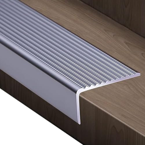 Perfil De Borde De Escalera, Perfil De Escalera, Varilla Angular De Aluminio, Barra De Umbral Antideslizante De Varios Niveles, para Bordes De Escalera Exteriores/Interiores, Gris, 40 X