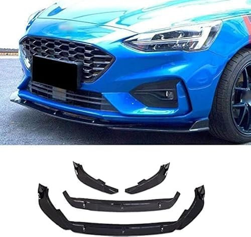 CSYKKL Auto Frontlippe Frontspoiler für Ford Focus ST ST-Line 2018 2019-2021 MK4 C519,ABS Kratzfest Kollisionssicher Front stoßstangen Lippenspoiler Flügel Exterieur Zubehör,B-Glossy Black