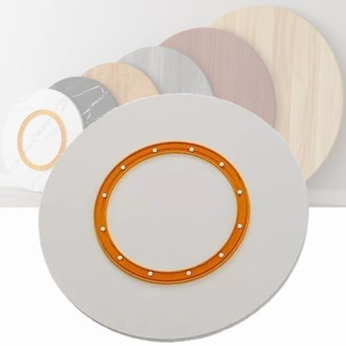 Plateau rotatif Lazy Susan en bois massif - Grand plateau de service rond pour cuisine, salle à manger - Plateau de service robuste (blanc, 50 cm)