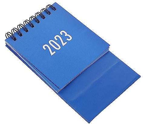 Angoily 2023 Mini-Tischkalender Tischkalender mini Perpetual Desk Kalender Datum winzig basteln schreib 2023 dekorativer Mini-Kalender Papier Blue