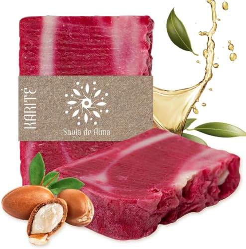 SAVIA DE ALMA Handgemachte Shea-Seife, 100 g, natürliche Körperpflege mit reiner Sheabutter, ökologische und vegane Seife, feste Kosmetik für trockene und empfindliche Haut, sulfatfrei