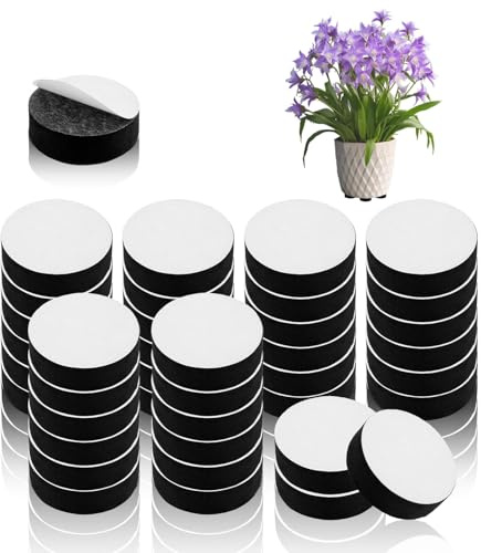 Lot de 40 pieds de pot de fleurs pour extérieur et intérieur, rehausseurs en mousse durcie, joint autocollant de 3 cm de diamètre, coussinets adhésifs invisibles pour drainage, stabilité, protection