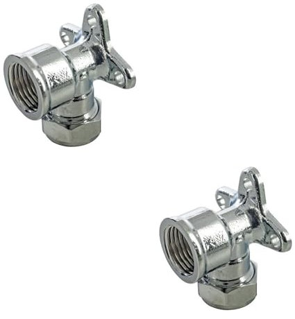 2 x Chrome Compression Wall Plate Elbow 15mm x 1/2 pwp4