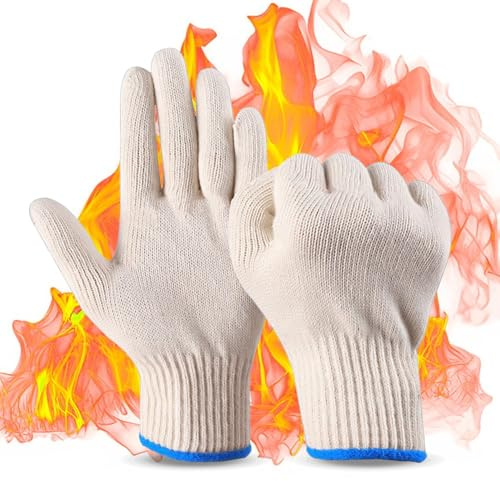 2 PCS Oven Gloves Resistant Hot Surface Handler Oven Mitts Baking Gloves Grill Gloves with Fingers Non-Slip & Reusable Double Oven Glove Heavy Duty Kitchen OvenGloves for BBQ Cooking Baking Grilling