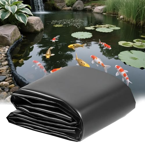 QITUO Pond Liner,15 Mil HPED 30 x 30 FT Black Pond Liner Large Pond Liner for Outdoor Fish Ponds,KOI Pond,Duck Pond,Waterproof Pond Equipment,Pond Supplies.