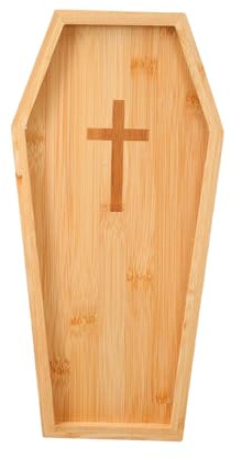 Erconsso Bandeja Halloween - Bandeja Aperitiva Calabaza Ataúd de Madera,Plato de Mesa Halloween para Queso Fiambres Fruta Fiestas Bodas