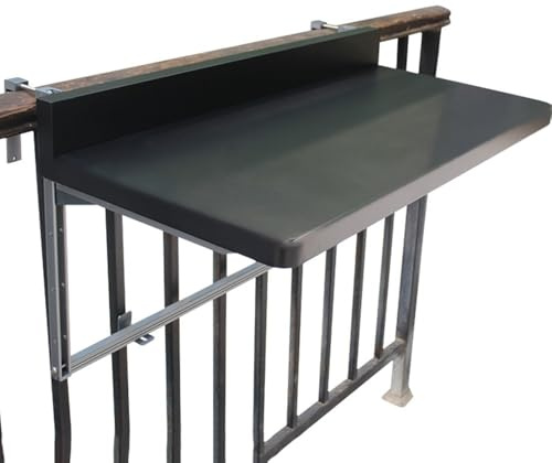 ZYXQQJ Tavolo Pieghevole Da Balcone Sospeso, Tavolo Da Ringhiera Regolabile In Altezza Su 5 Livelli Tavolini Da Appoggio Per Balcone Terrazza Giardino(Black,100x39cm)